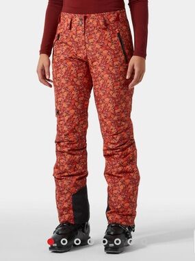 Helly Hansen Red Floral Ski Pants